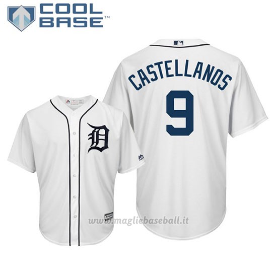 Maglia Baseball Uomo Tigers Nick Castellanos Cool Base Majestic 1ªBianco